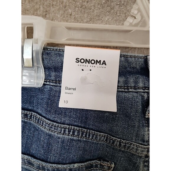 Sonoma Darted Barrel Leg Jeans Womens 10 Blue Medium Wash Stretch NEW - Picture 7 of 10